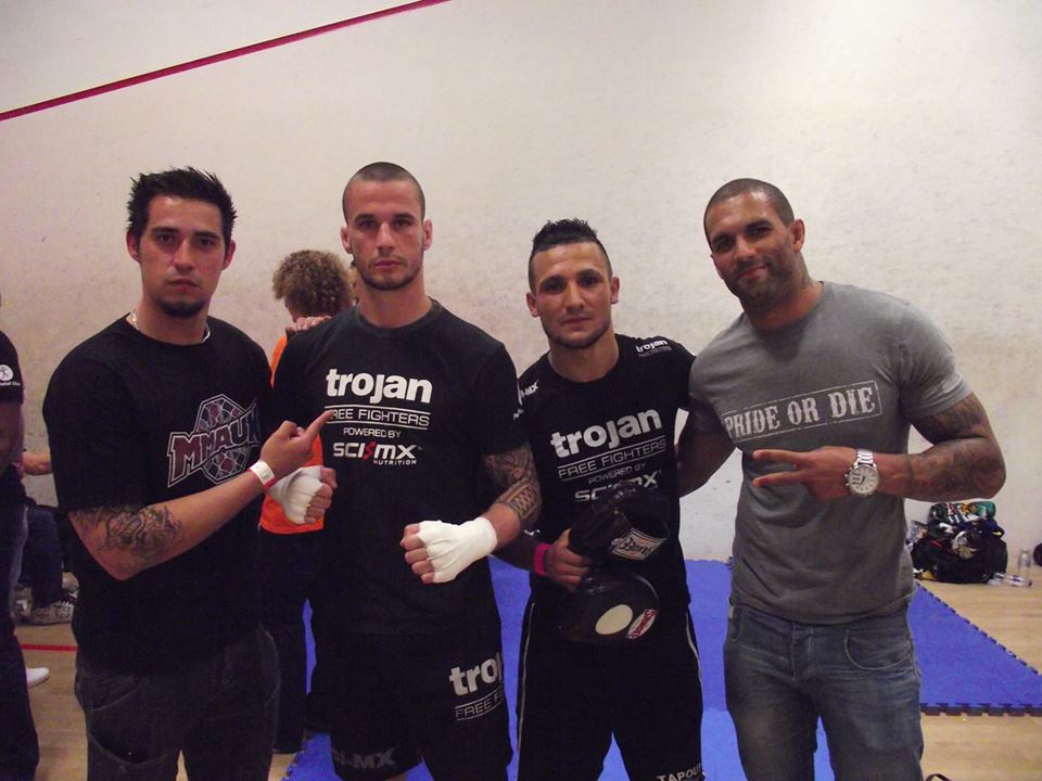 Geoffro(mmauk) Chris Astley(ultimate impact) Mario Saeed (cage warrior) Che Mills (cage warrior)