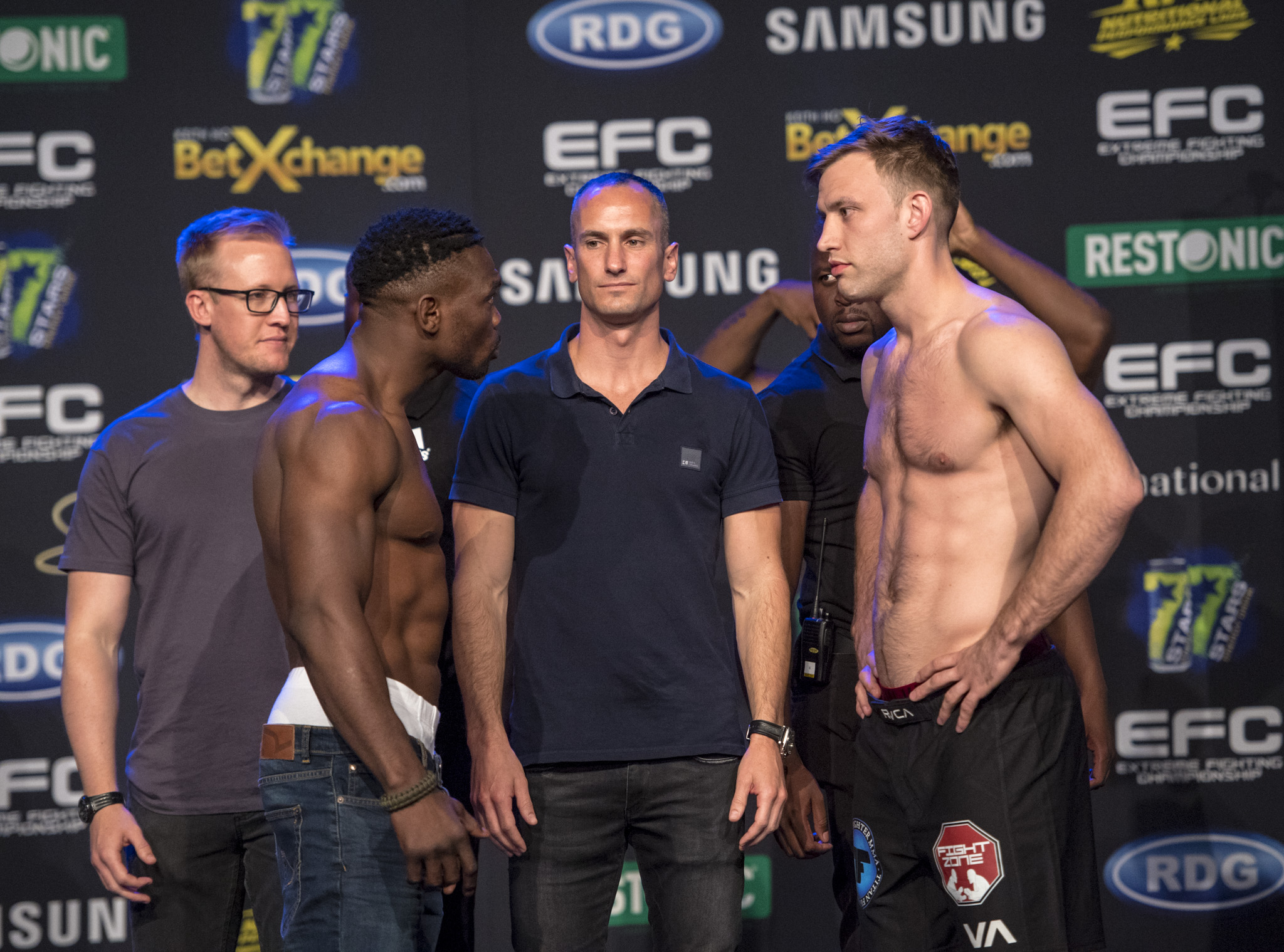 JOHANNESBURG, SOUTH AFRICA - NOVEMBER 03:  during the Medical Examination and Weigh In of EFC 65 at Carnival City on November 03, 2017 in Johannesburg, South Africa. (Photo by Anton Geyser/EFC Worldwide/Gallo Images)