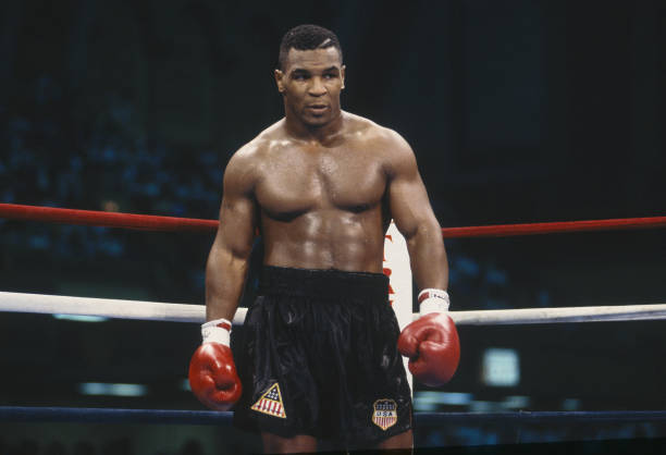 ATLANTIC CITY, NJ - JULY 21: Mike Tyson stands in the ring during the fight with Carl Williams at the Convention Center on July 21, 1989 in Atlantic City, New Jersey.  Tyson defeated Williams in the fifth round with a TKO. (Focus on Sport via Getty Images)