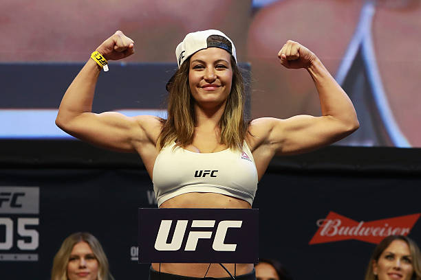 NEW YORK, NY - NOVEMBER 11:  Miesha Tate reacts during UFC 205 Weigh-ins at Madison Square Garden on November 11, 2016 in New York City.  (Photo by Michael Reaves/Getty Images)