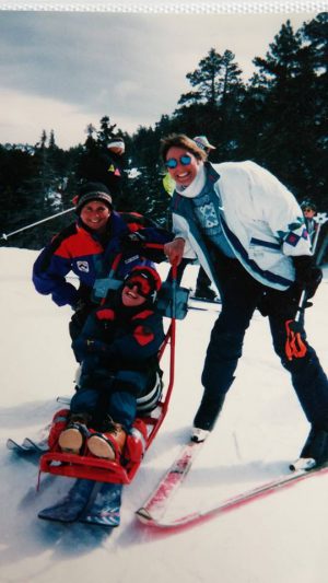 Skiing with mom at Bear Mountain 1998