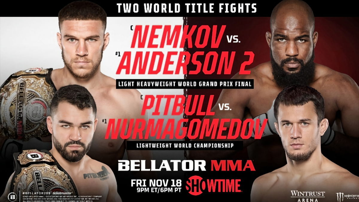Bellator 288 Main Card set with five fights on November 18th MMA UK