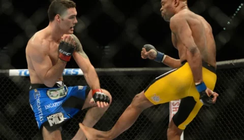Chris Weidman vs Anderson Silva Leg Break