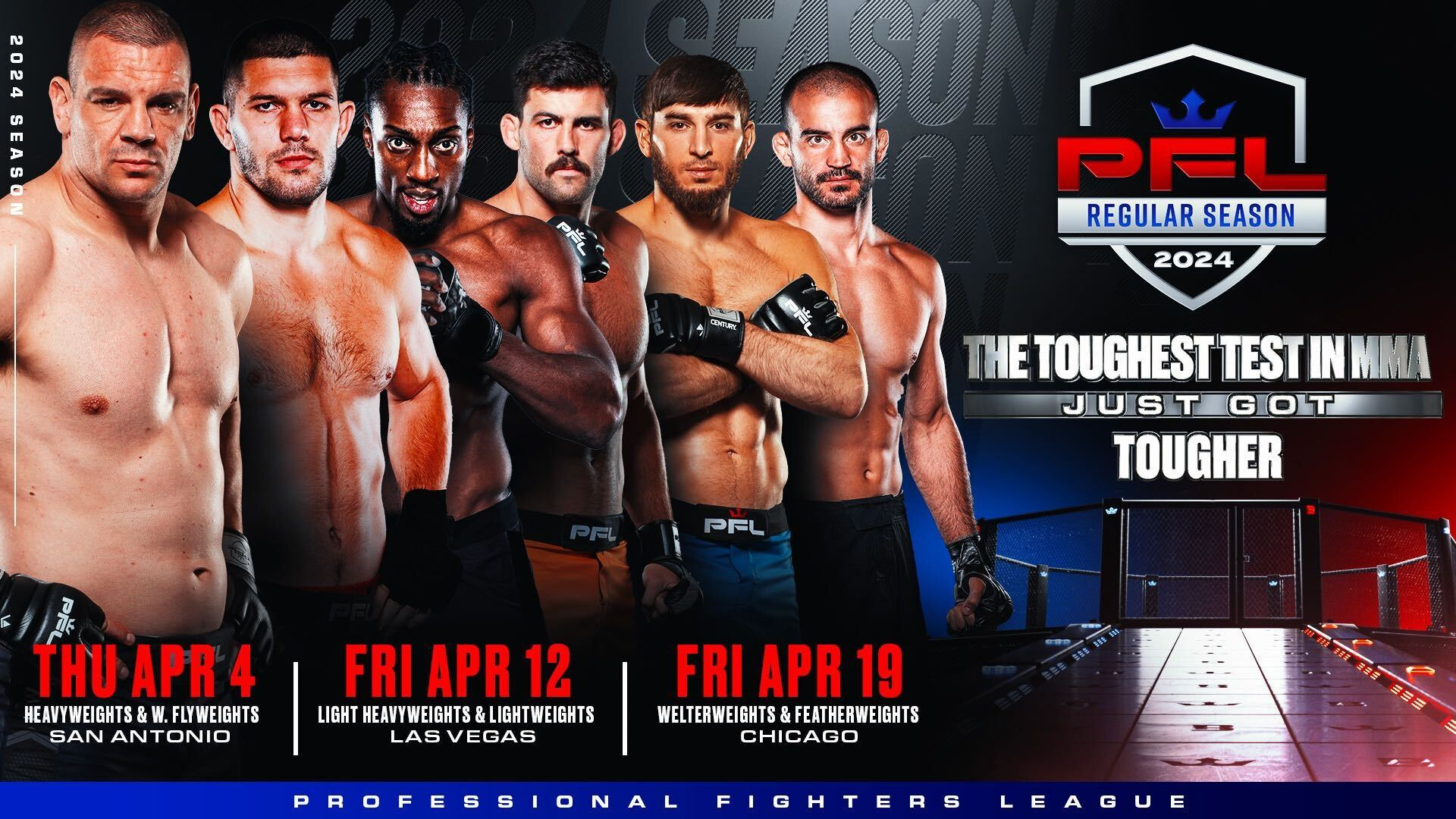 PFL ANNOUNCES FULL CARDS FOR FIRST THREE REGULAR SEASON EVENTS ON APRIL