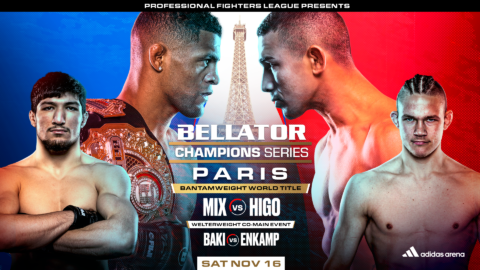 BELLATOR CHAMPIONS SERIES PARIS ON NOVEMBER 16 TO BE HEADLINED BY BANTAMWEIGHT WORLD CHAMPIONSHIP FIGHT BETWEEN PATCHY MIX AND LEANDRO HIGO