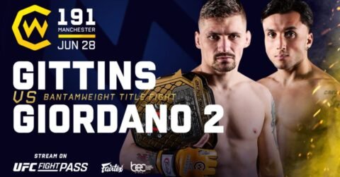Liam Gittins vs. Alessandro Giordano Rematch Set for Cage Warriors 191 in Manchester