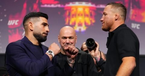 Ilia Topuria outraged, defends ex-wife over Justin Gaethje’s divorce dig at UFC Freedom 250
